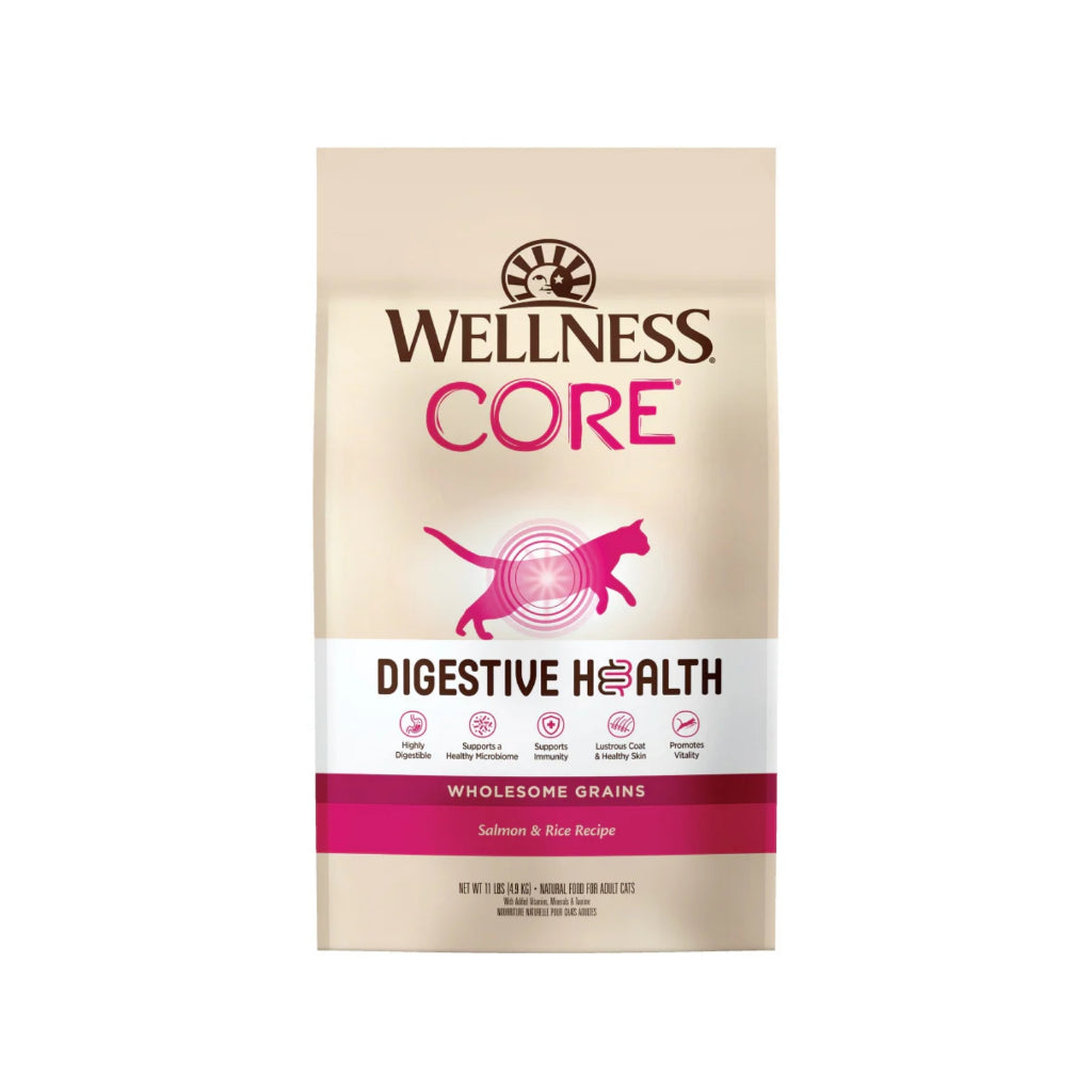 Wellness CORE Grain-Free Dry Cat Food Digestive Health Salmon 11lbs