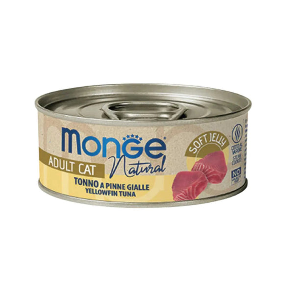 Monge Cat Wet Canned Food 80g – Natural Delicate Jelly Formula, Complete & Balanced Meal