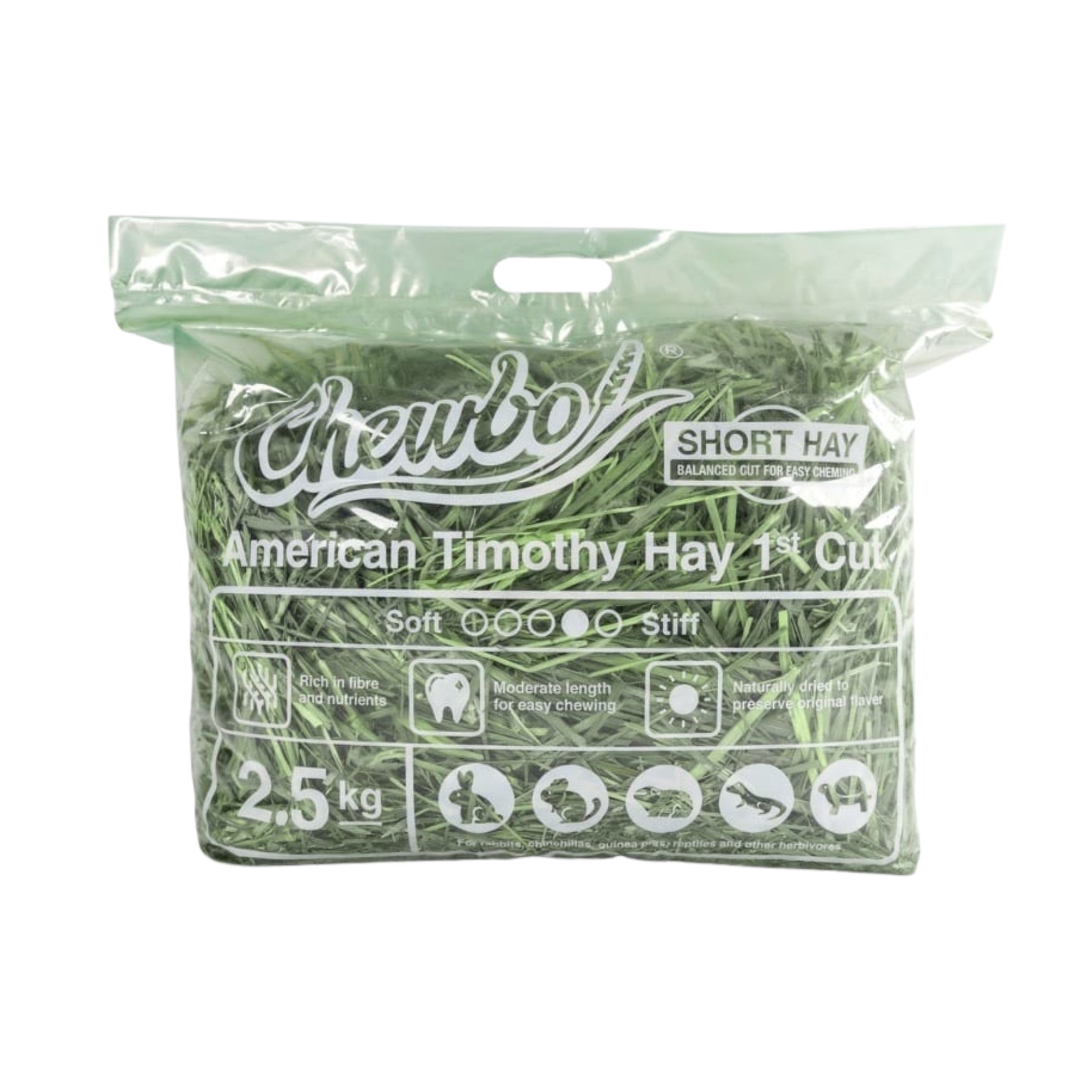 Chewbo American Timothy Hay 1st/2nd Cut & Organic Hay 2.5kg – Natural Feed for Small Pets 1st Cut - Short