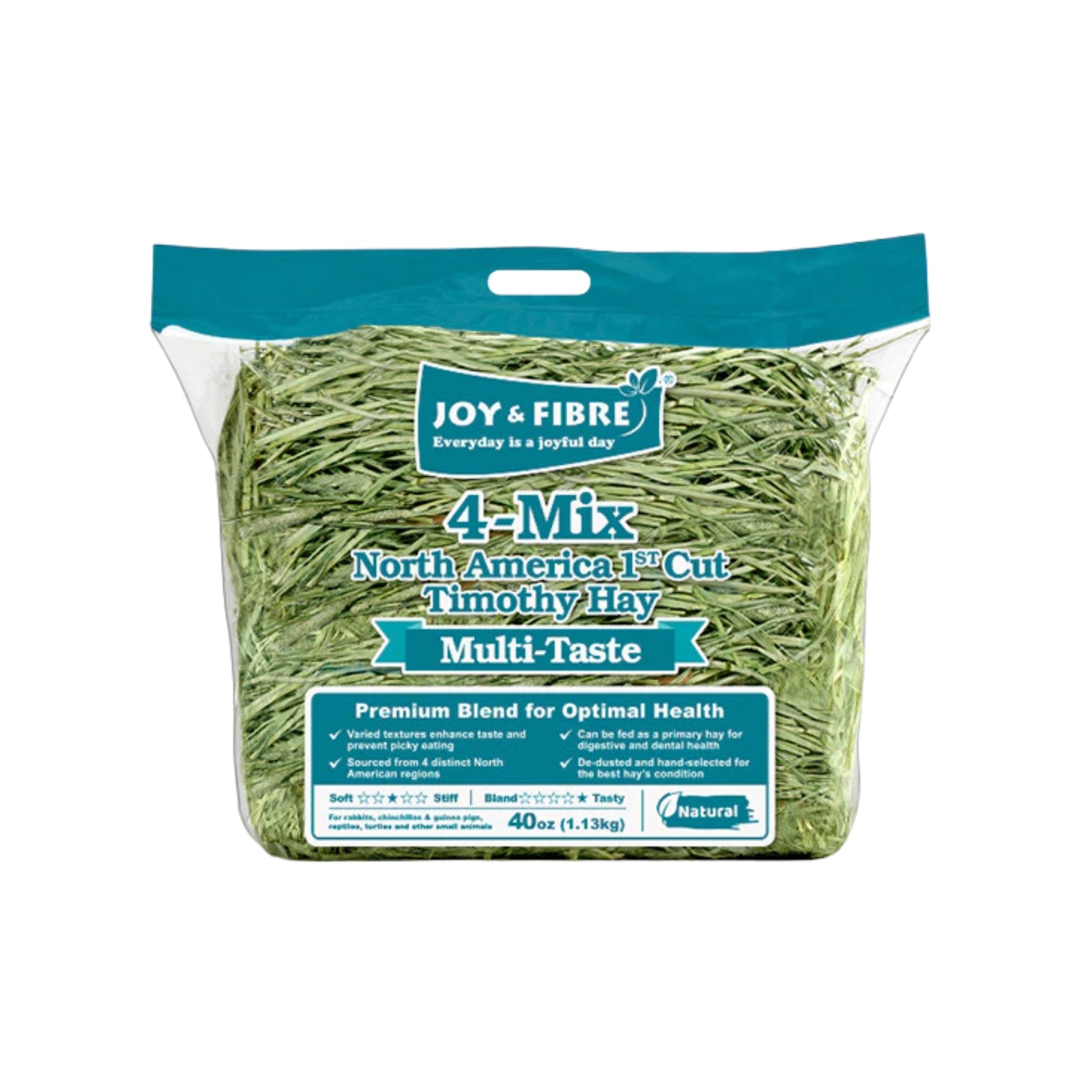 High-Fiber Natural Feed for Small Pets 4-Mix 1st Cut 40oz