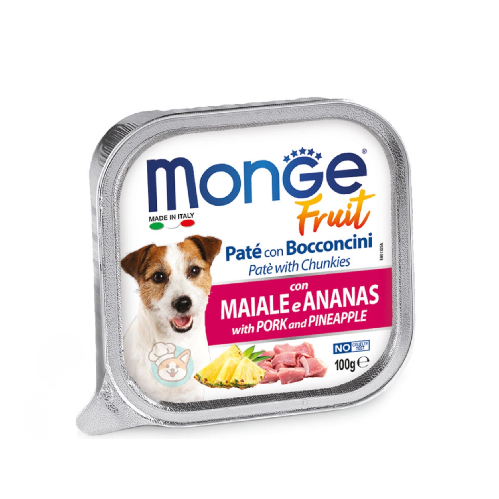 Monge Fresh Pate & Chunkies 100g – Premium Wet Dog Food Pork & Pineapple