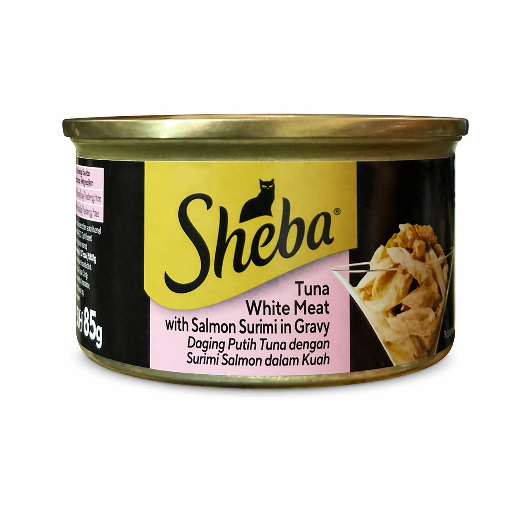 Sheba Deluxe Canned Wet Cat Food 85g - High-Protein Meal for Cats Tuna White Meat w Salmon Surimi in Gravy