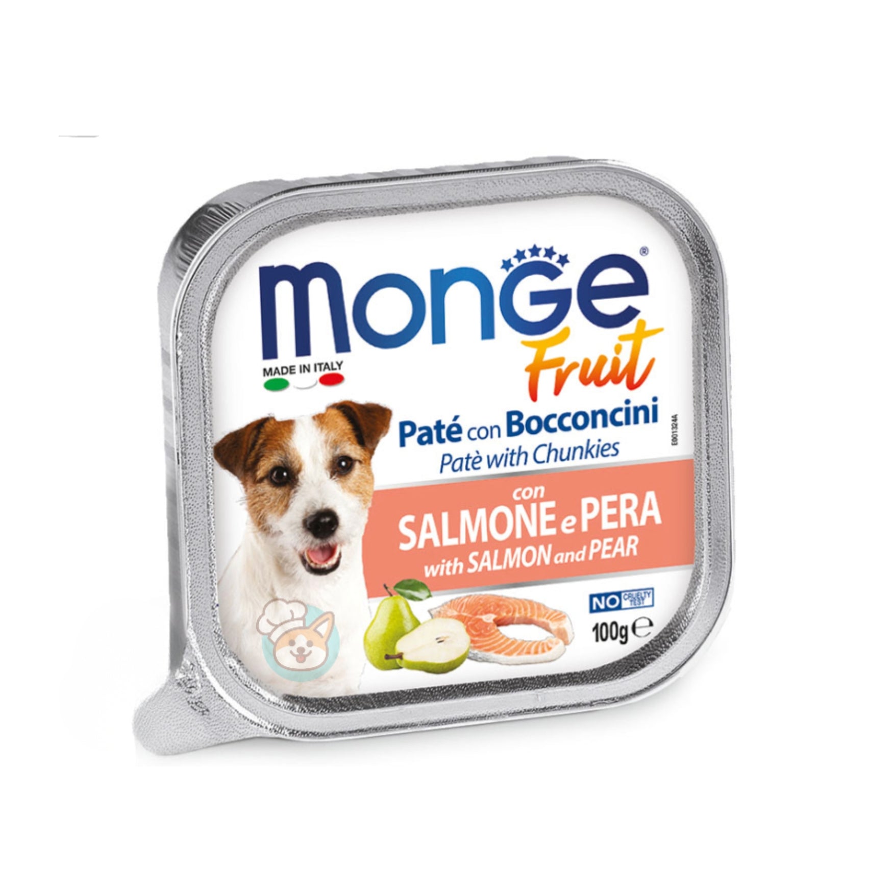 Monge Fresh Pate & Chunkies 100g – Premium Wet Dog Food Salmon & Pear