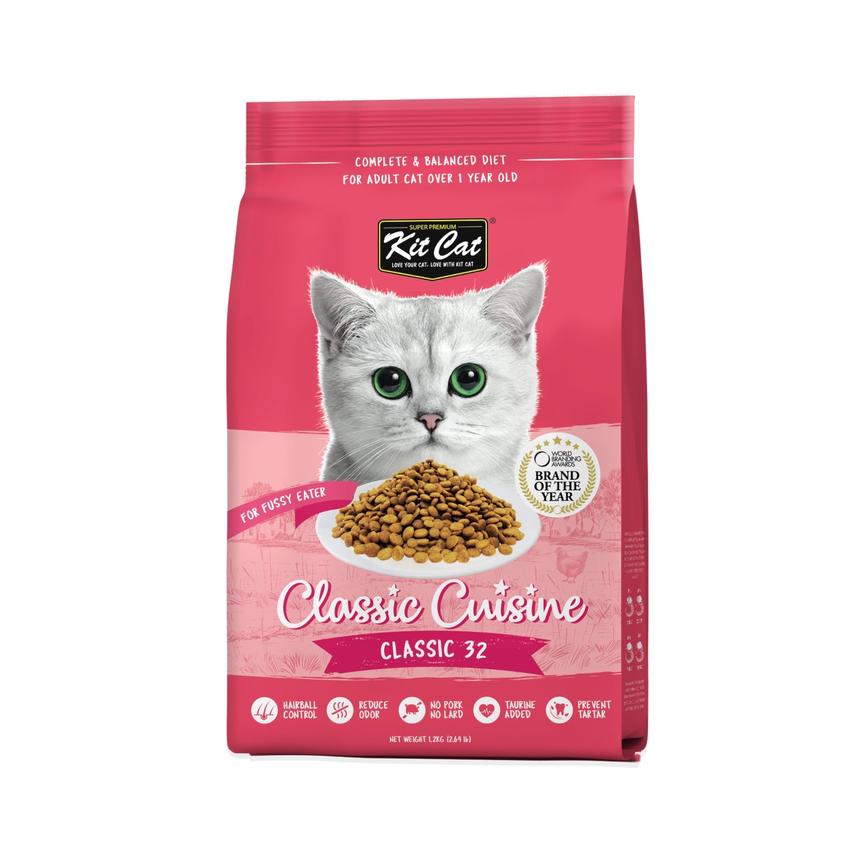 Kit Cat Dry Cat Food 1.2kg/5kg – Premium Complete & Balanced Nutrition for Adult Cats Classic 32 1.2kg