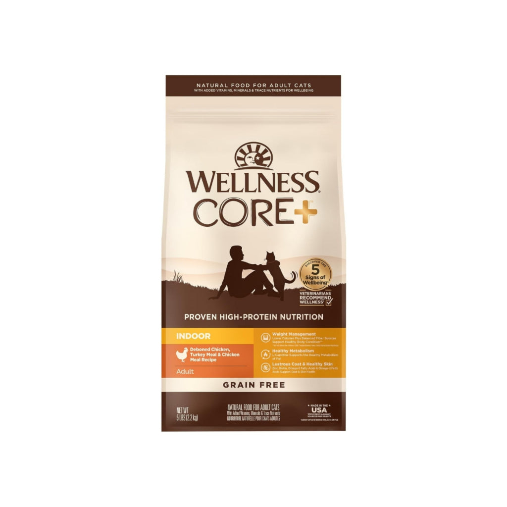 Wellness CORE Grain-Free Dry Cat Food Indoor Chicken Turkey 5lbs