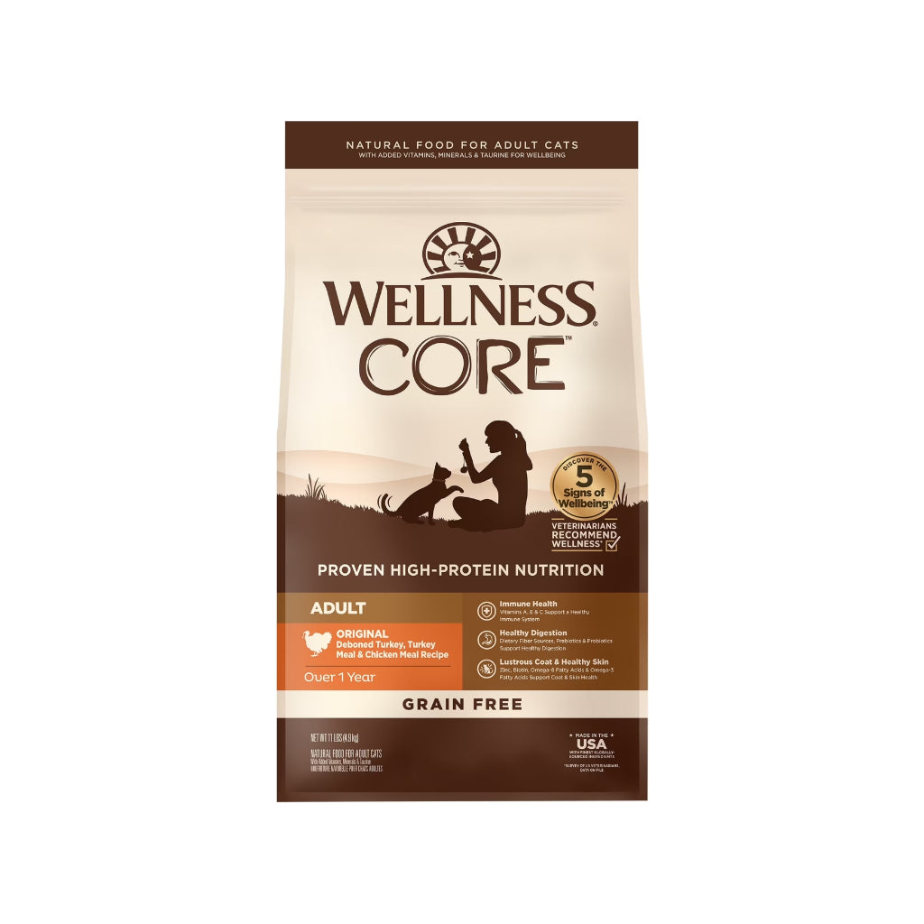 Wellness CORE Grain-Free Dry Cat Food Indoor Chicken Turkey 11lbs
