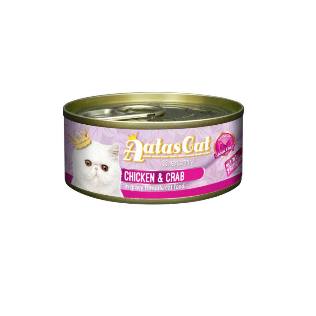 Bundle of 24 Aatas Cat Creamy Flavored Chicken Wet Cat Food Chicken & Crab