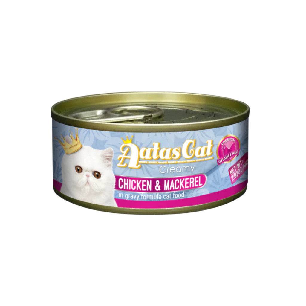 Bundle of 24 Aatas Cat Creamy Flavored Chicken Wet Cat Food Chicken & Mackerel