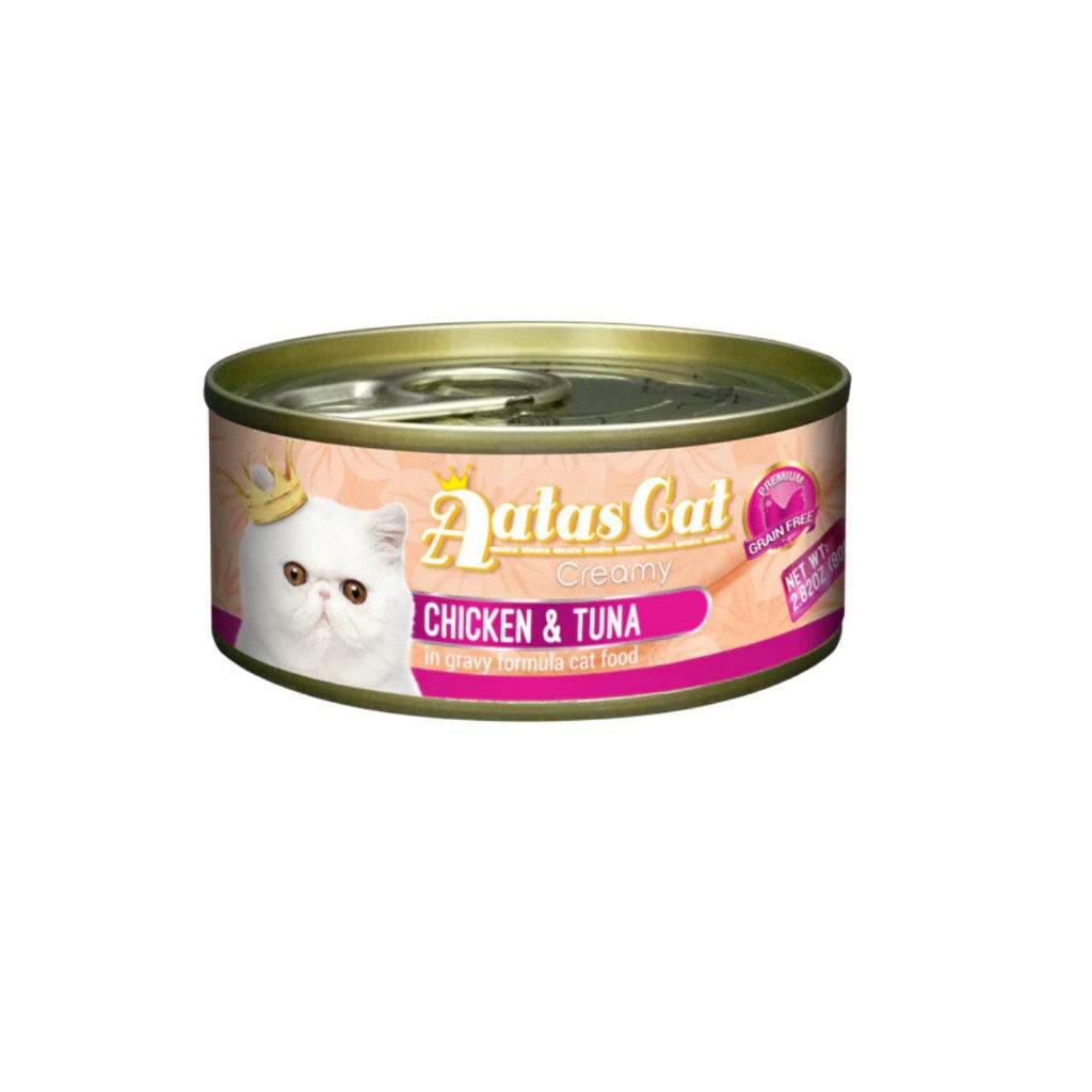 Bundle of 24 Aatas Cat Creamy Flavored Chicken Wet Cat Food Chicken & Tuna