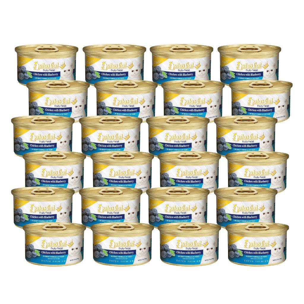 Bundle of 24 Aatas Cat Finest Wet Cat Food Chicken Blueberry