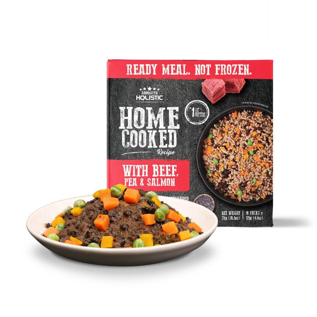 Absolute Holistic Home Cooked Dog Food - Grain-Free Beef Peas & Salmon 2kg
