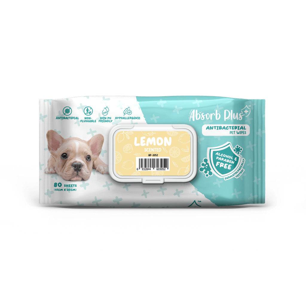 Absorb Plus Anti-Bacterial Scented Pet Wipes Lemon