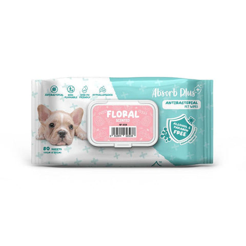 Absorb Plus Anti-Bacterial Scented Pet Wipes Baby Powder