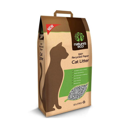 Nature’s Eco Cat Litter 30L – Recycled Paper, Dust-Free, Odor Control Cat Litter 30L