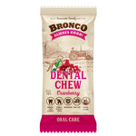 Bronco Dental Chew 18g - Teeth Strength, Meat-Free, Natural Cranberry