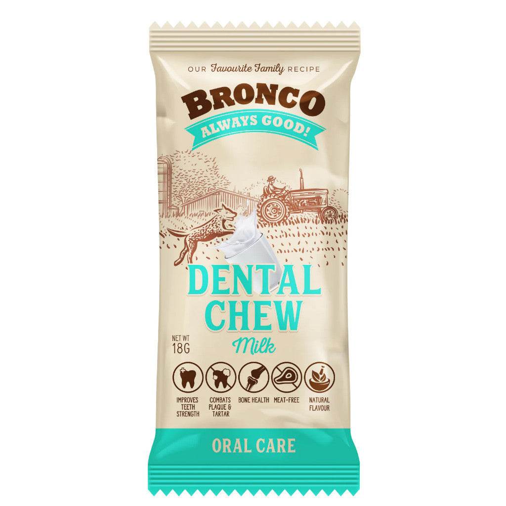 Bronco Dental Chew 18g - Teeth Strength, Meat-Free, Natural Milk