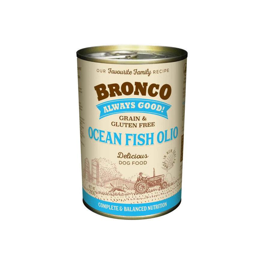 Bronco Wet Dog Food Can 390g - Grain & Gluten-Free Ocean Fish Olio