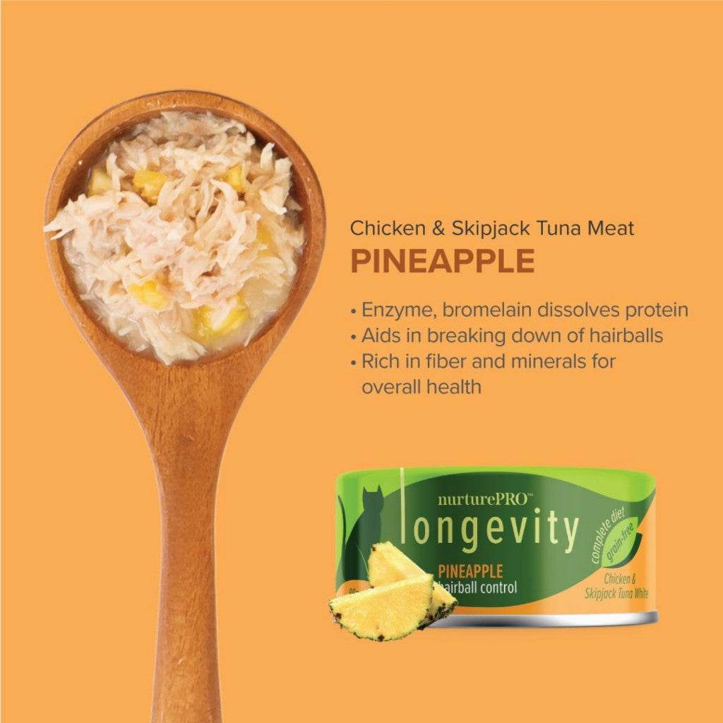 NurturePRO Longevity Chicken & Skipjack Tuna Wet Cat Food 80g Pineapple