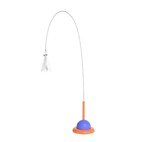Interactive & Engaging Play Suction Feather Cat Toy Blue