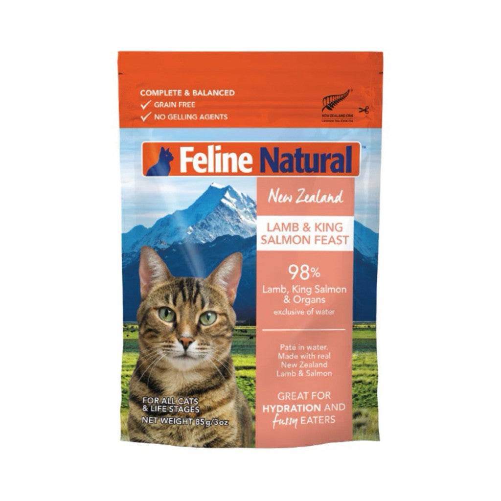 Feline Natural Pouched Wet Food for Cats 85g Lamb & Salmon 85g
