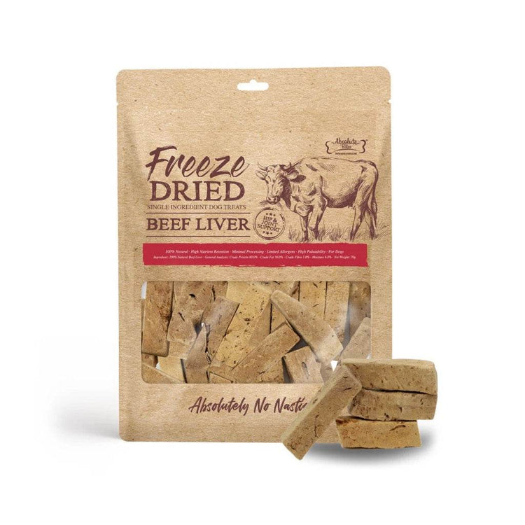 Absolute Bites Freeze Dried/Air Dried Cat & Dog Treats FD Beef Liver 70g
