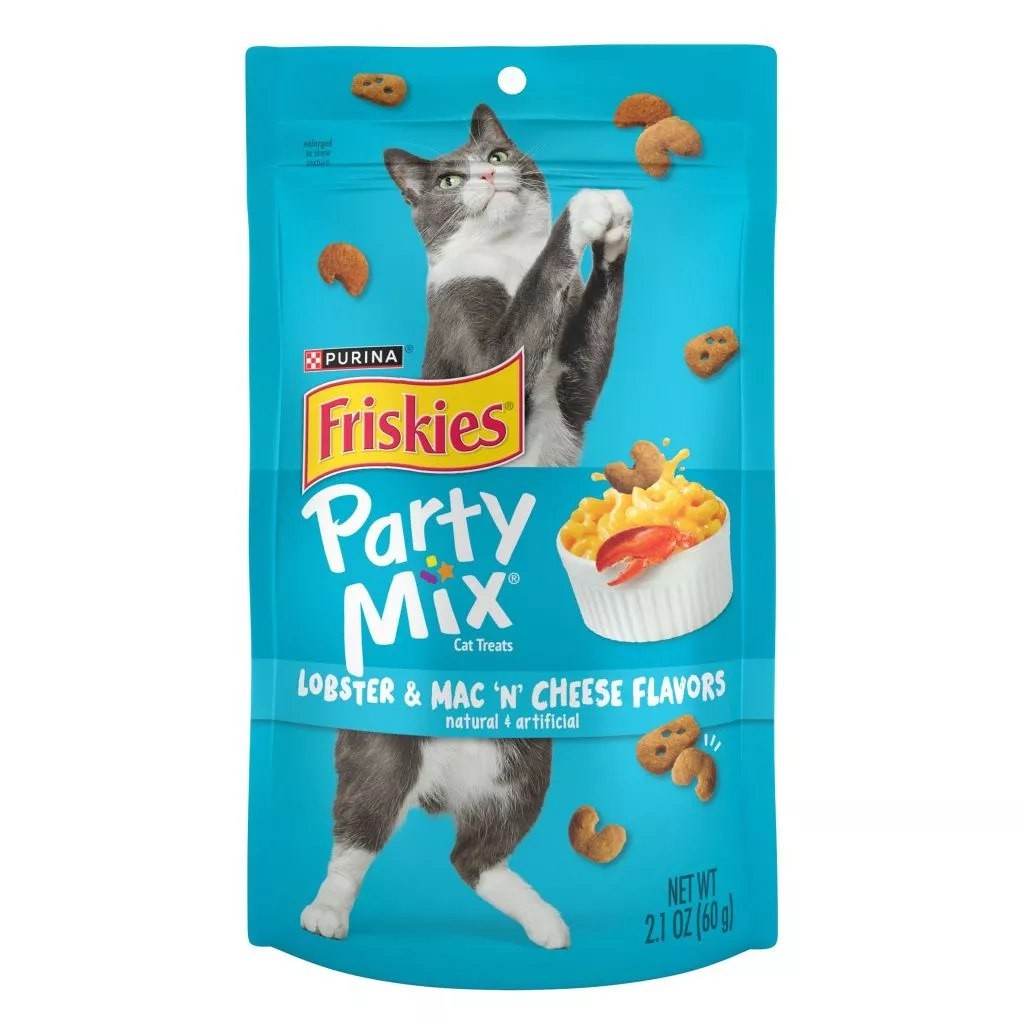Friskies Party Mix Chicken Grilled Crunch Cat Food 60g Lobster & Mac with Cheese
