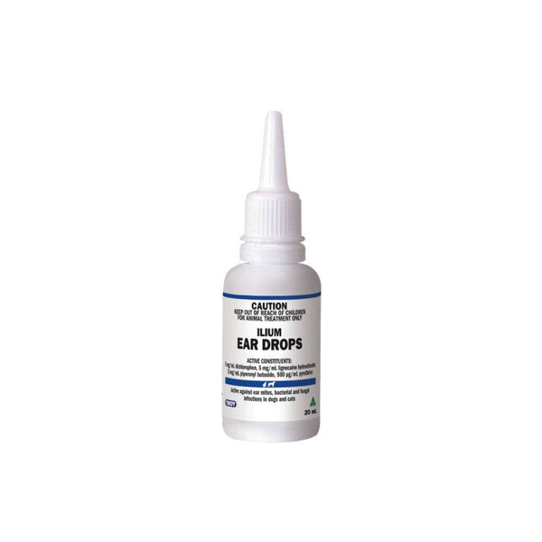 Ilium Ear Drops 20ml for Cats & Dogs – Treat Ear Mites, Bacteria, Fungal