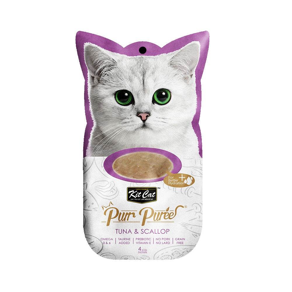 Kit Cat Purr Puree Cat Treats 4s/5s x 15g Tuna & Scallop