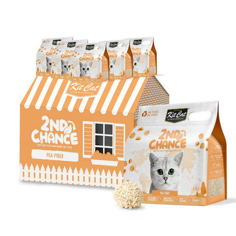 2.5kg Bundle of 6 Kit Cat 2nd Chance Litter Pea Fiber
