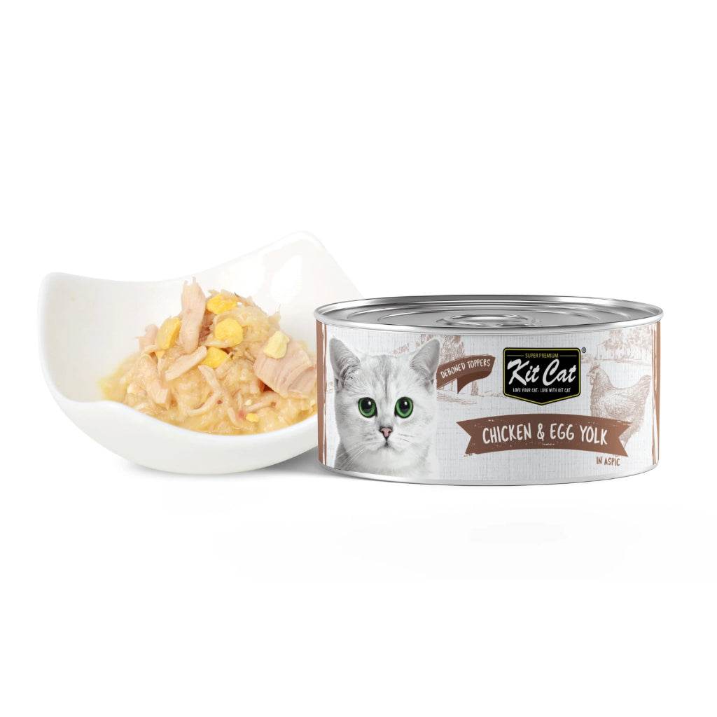 [Bundle of 24] Kit Cat Deboned Food Topper 80g Chicken & Egg Yolk