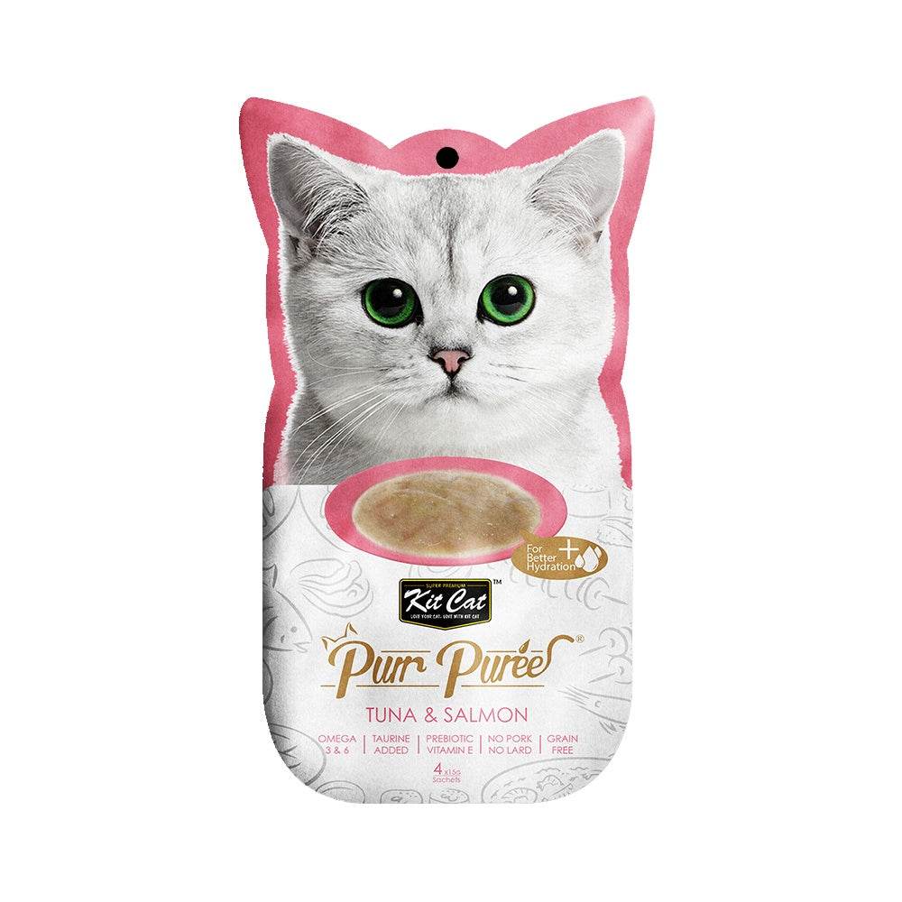 Kit Cat Purr Puree Cat Treats 4s/5s x 15g Tuna & Salmon