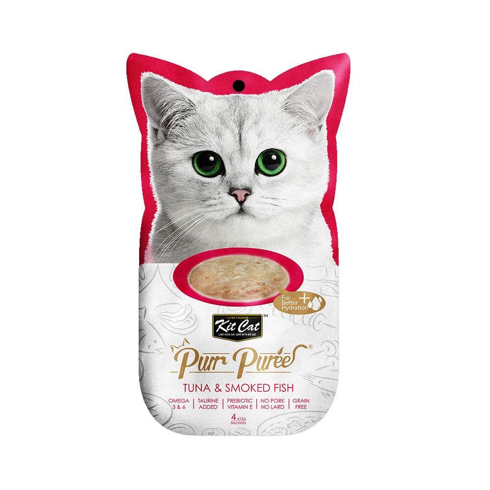 Kit Cat Purr Puree Cat Treats 4s/5s x 15g Tuna & Smoked Fish