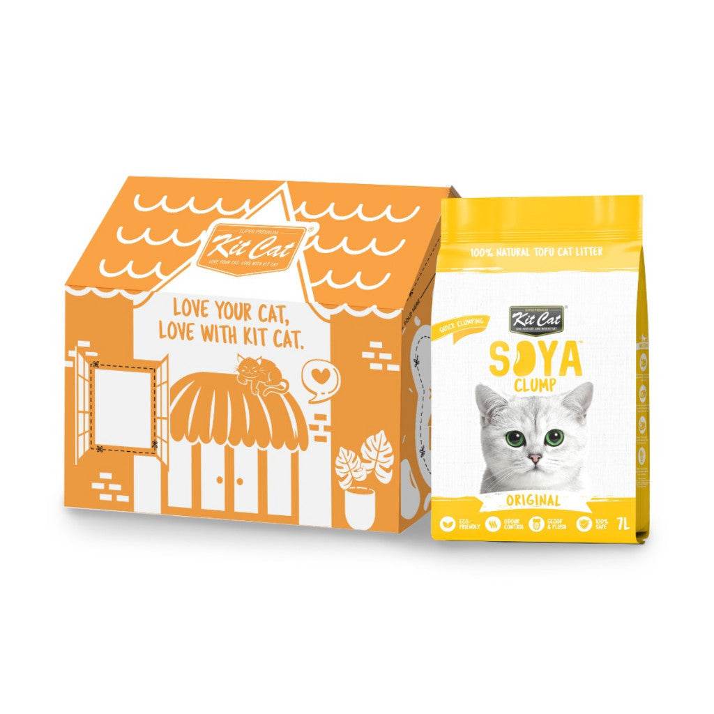 Bundle of 6 Kit Cat Soybean Clumping Litter 7L Original