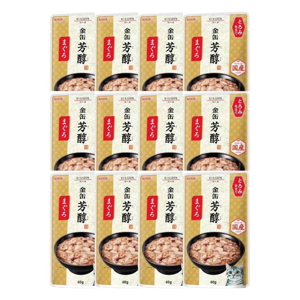 [Bundle of 12] Aixia Kin Can Rich Pouch Cat Food 60g – Protein-Rich Wet Cat Food GHP8 Tuna Rich Sauce
