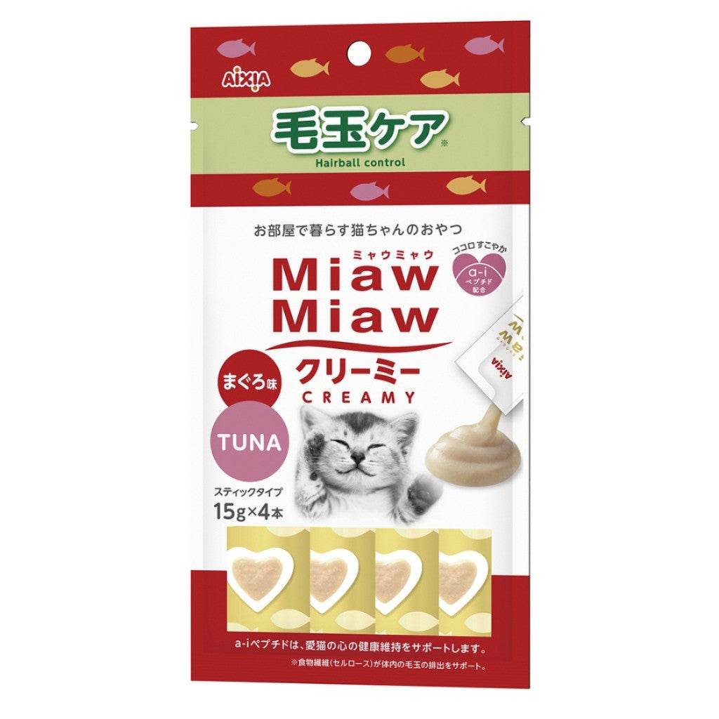 Aixia Miaw Miaw Creamy Purée Cat Treats 15g MMCM8 Hairball