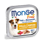 Monge Fresh Pate & Chunkies 100g – Premium Wet Dog Food Chicken & Raspberry