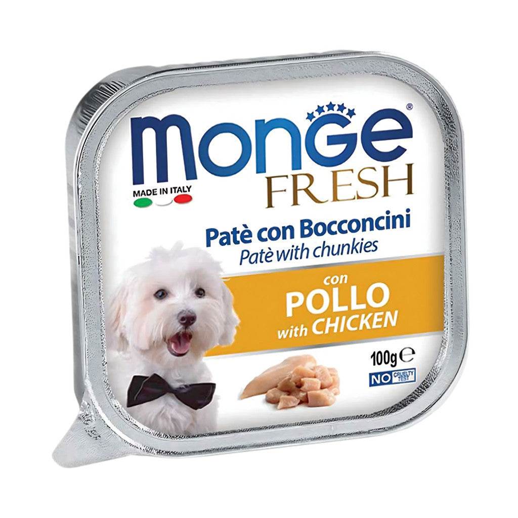Monge Fresh Pate & Chunkies 100g – Premium Wet Dog Food Chicken