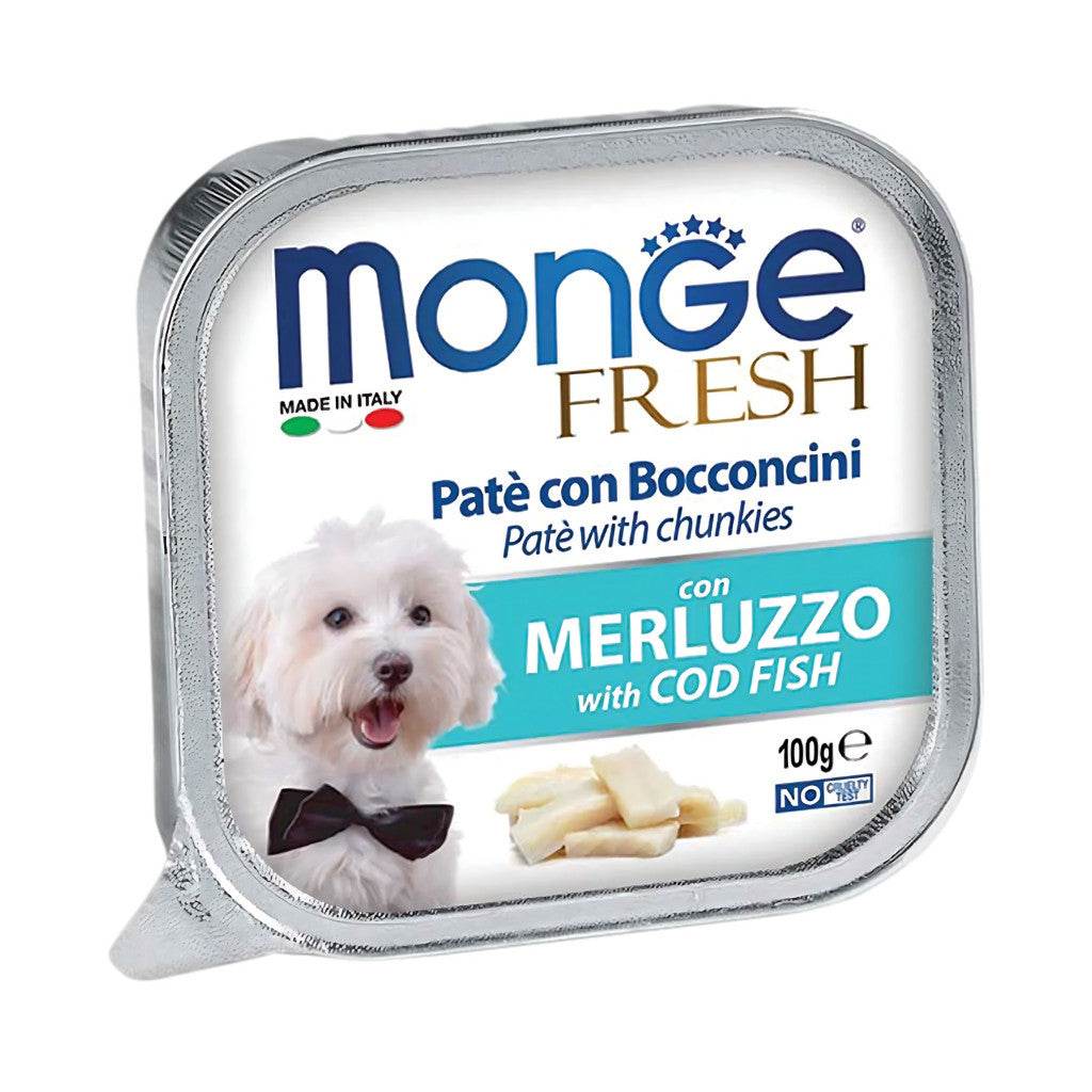 Monge Fresh Pate & Chunkies 100g – Premium Wet Dog Food Cod Fish