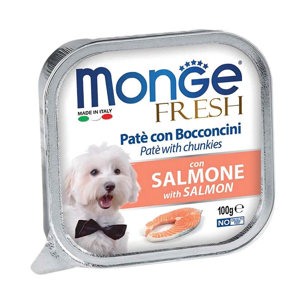 Monge Fresh Pate & Chunkies 100g – Premium Wet Dog Food Salmon