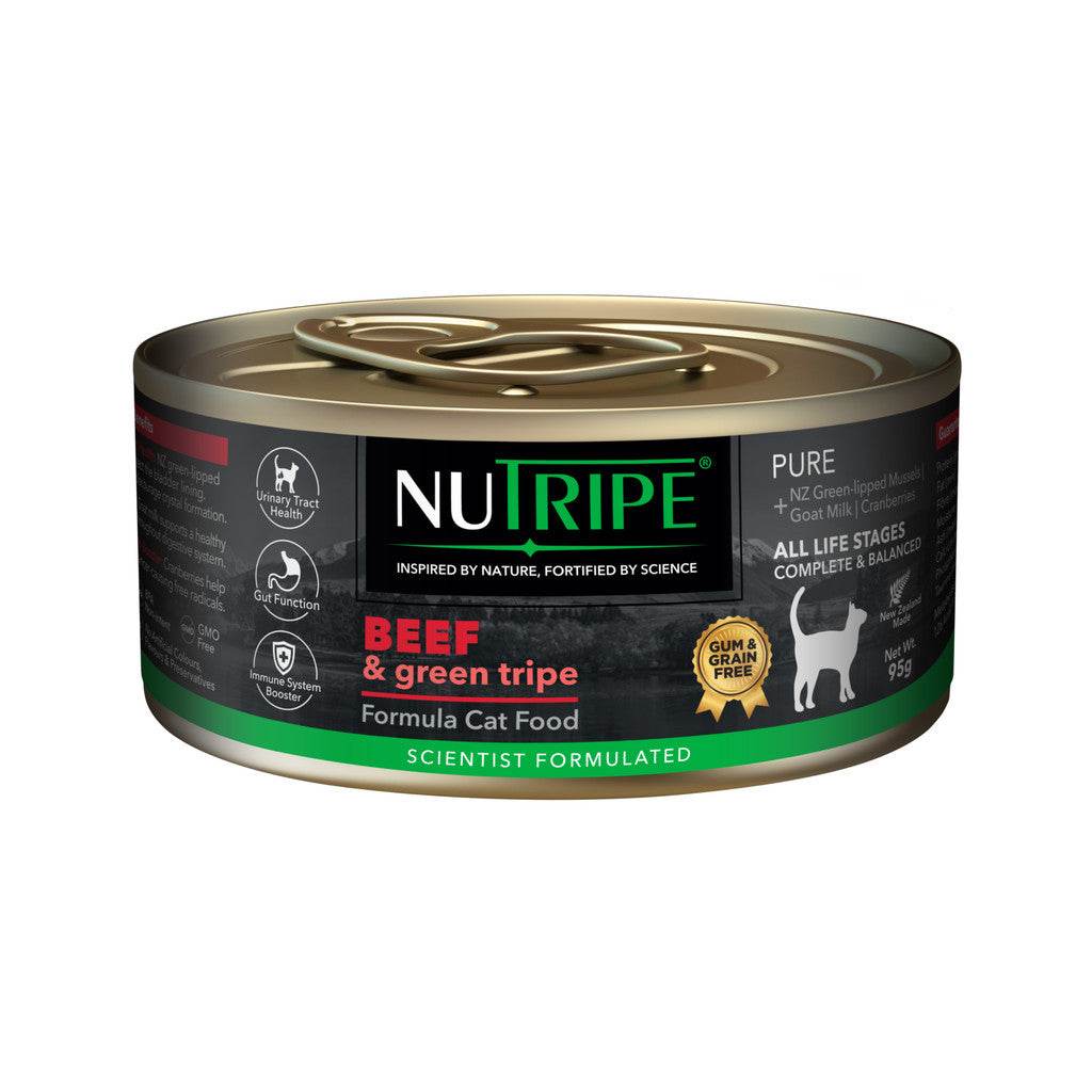 Nutripe Pure Wet Cat Food 95g Beef & Green Tripe
