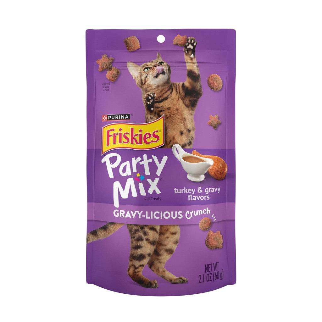 Friskies Party Mix Chicken Grilled Crunch Cat Food 60g Gravylicious Turkey