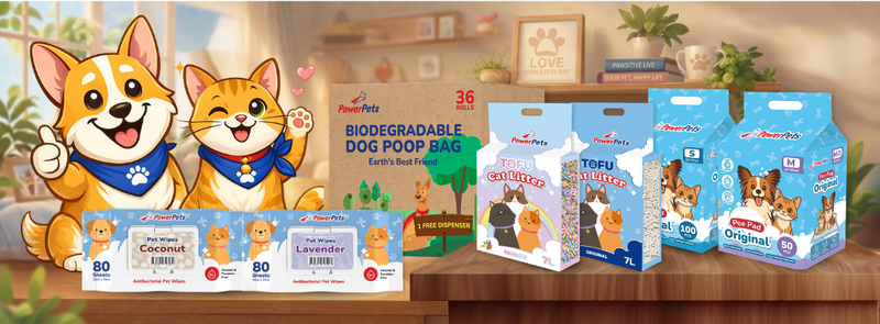 Powerpets products on a wooden surface