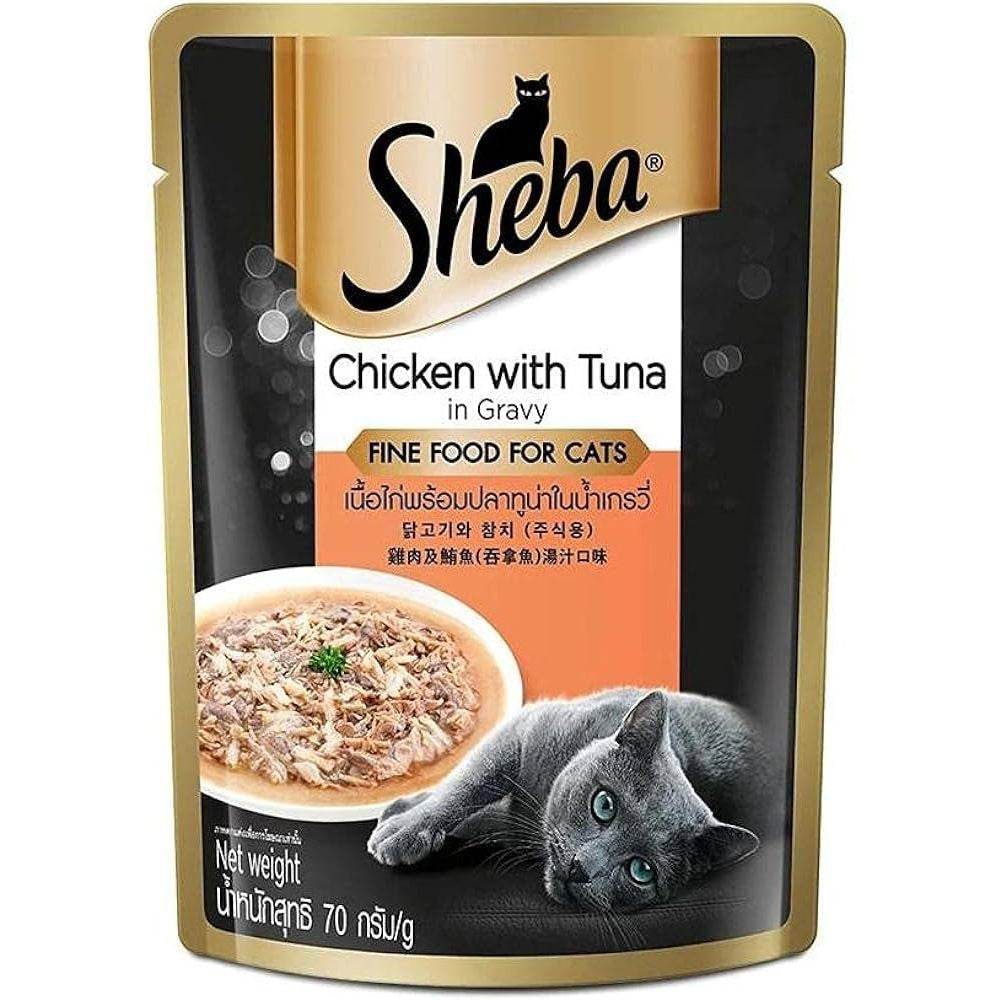 [Bundle of 24] Sheba Cat Wet Food Pouch 70g Chicken With Tuna