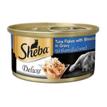 [Bundle of 24] Sheba Deluxe Cat Wet Food Can - Premium Meal and Natural Ingredients Tuna White Meat w Kanikama in Gravy