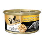 [Bundle of 24] Sheba Deluxe Cat Wet Food Can - Premium Meal and Natural Ingredients Tuna White Meat w Prawn in Jelly