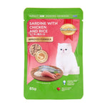 SmartHeart Wet Cat Food Pouch 85g Sardine Chick Rice