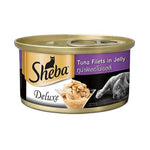 Sheba Deluxe Canned Wet Cat Food 85g - High-Protein Meal for Cats Tuna White Meat in Jelly