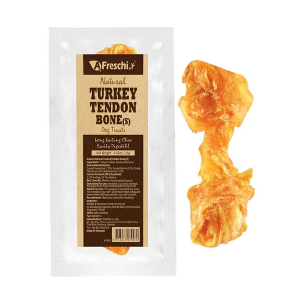 Afreschi Natural Turkey Tendon Dog Chews – Long-Lasting Dental Treats for Dogs