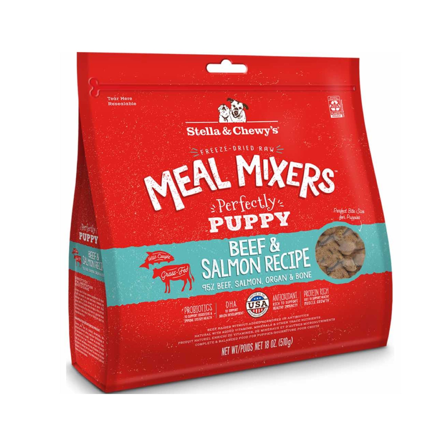 Stella & Chewy’s Freeze-Dried Raw Meal Mixers Puppy Beef & Salmon 18oz
