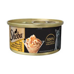 Sheba Deluxe Canned Wet Cat Food 85g - High-Protein Meal for Cats Tuna White Meat w Prawn in Jelly